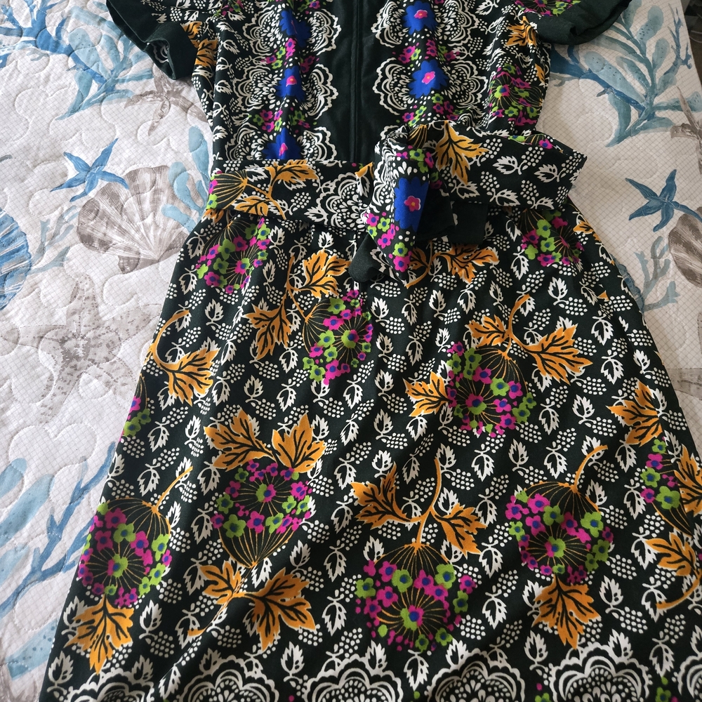 Oscar de la Renta Black Vintage Floral Dress